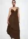 Vestido Vani Chocolate Talla S Mujer Mango