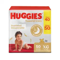Pañales Huggies Natural Care Etapa 4/XG Pague 40 Lleve 50 Und