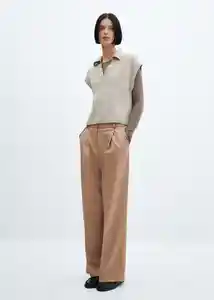 Pantalón Hunter Beige Talla 38 Mujer Mango