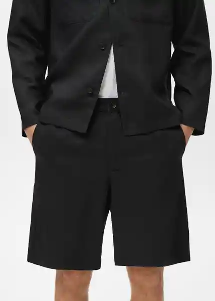 Bermuda Banarea Negro Talla 40 Hombre Mango