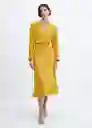 Vestido Lia-W Mostaza Talla M Mujer Mango