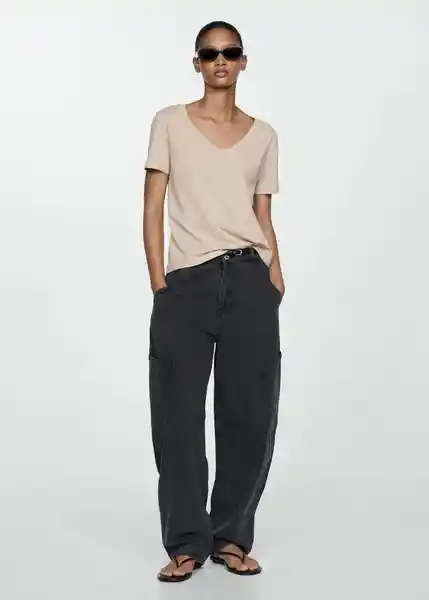 Camiseta Chalapi Arena Talla XS Mujer Mango