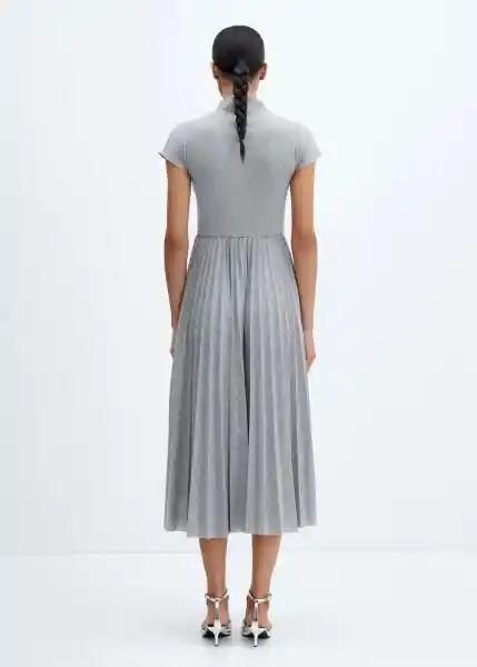 Vestido Latte-A Gris Claro Vigore Talla M Mujer Mango