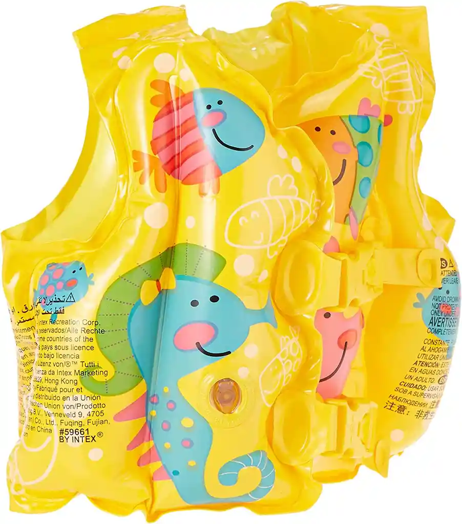 Intex Flotador Chaleco Inflable Piscina Amarillo Niña 59661