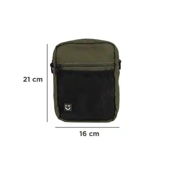 Bolso Crossbody Con Bolsa Frontal de Red Verde Miniso