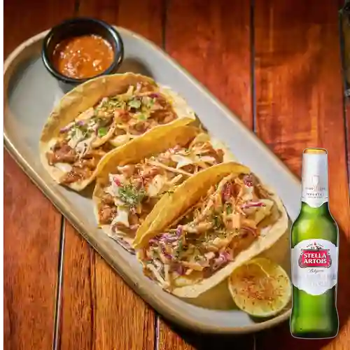 Combo Tacos Pulled Pork + Stella Artois Bot. 330ml