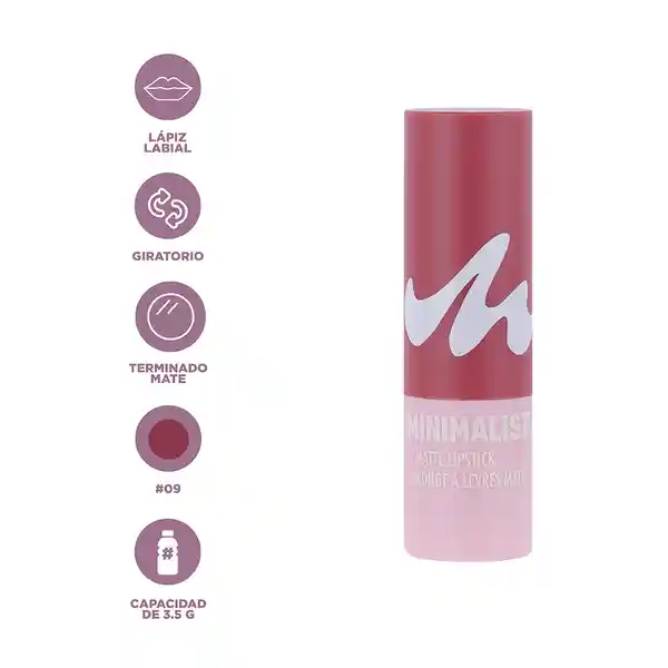 Lápiz Labial Matte Serie Minimalist 09 Miniso