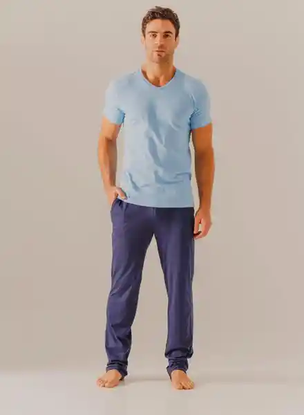 Pantalón Pijama Largo Hombre Azul/Oscuro Talla M Bronzini