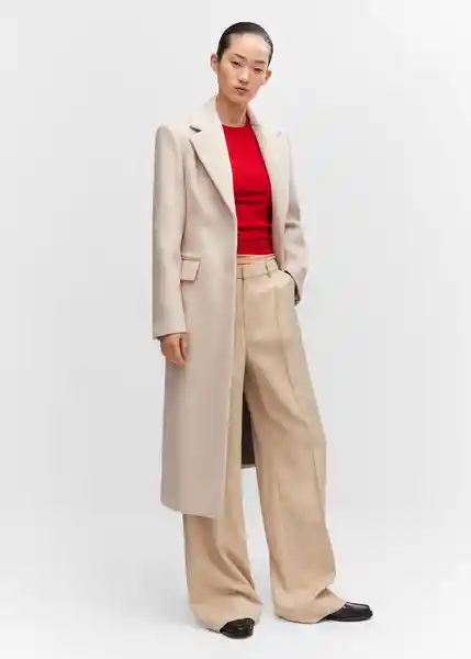 Abrigo Linda Beige Talla 24 Mujer Mango