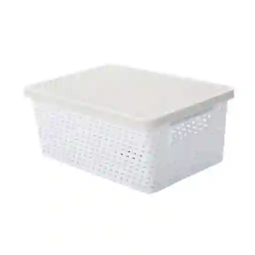 Caja Calada Tejido Con Tapa Bicolor