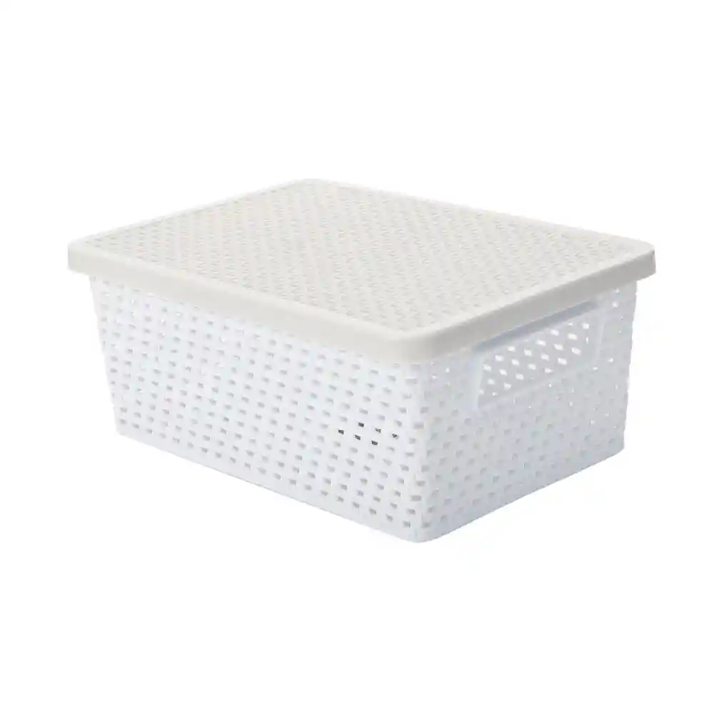 Caja Calada Tejido Con Tapa Bicolor