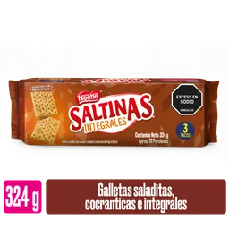 Saltinas Integrales galletas saladas x 3 tacos x 324g