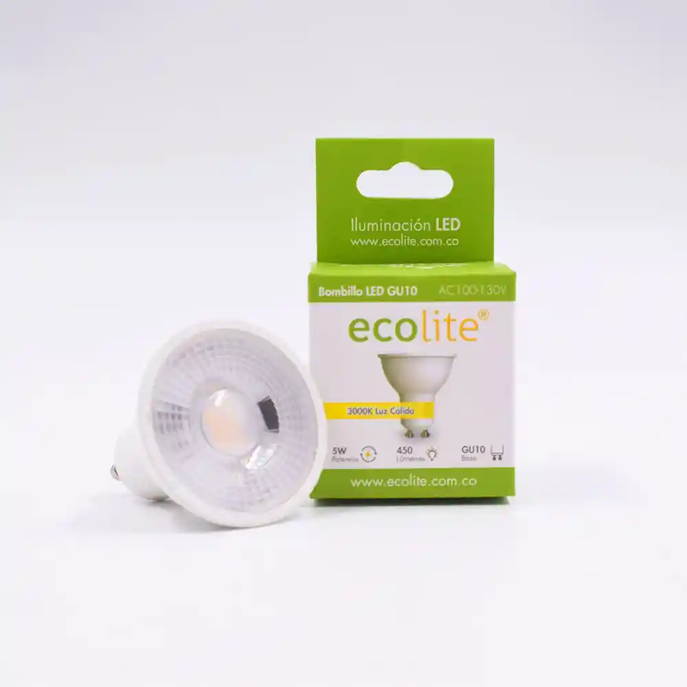Bombillo Led 5w Cálido Base Gu10 Ecolite Lbgu105w C