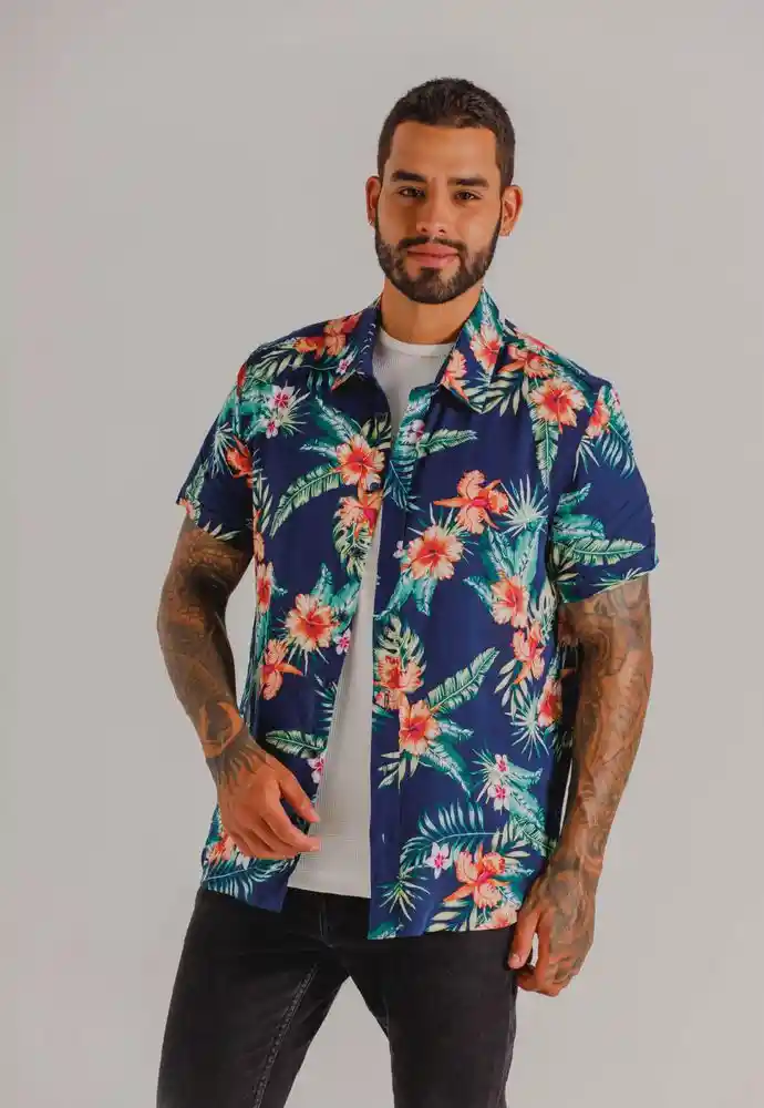 Camisa Manga Corta Xl-azul