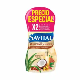 Savital Pack de Shampoo y Acondicionador Multióleos y Sábila 