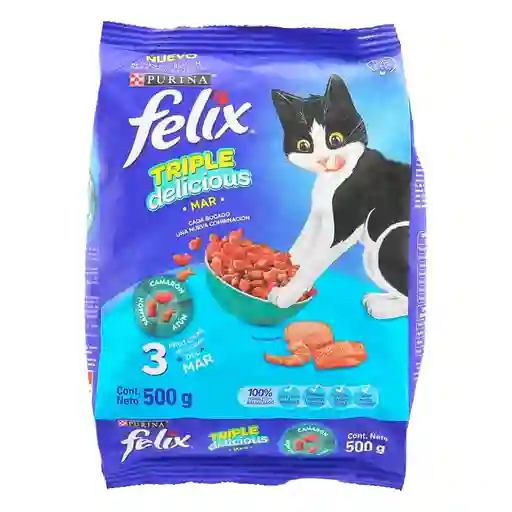 Felix Alimento Seco para Gato Adulto Triple Delicious Mar