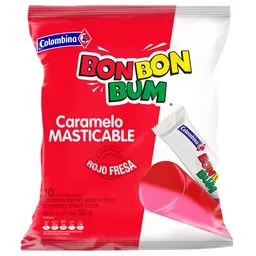 Bon Bon Bum Caramelo Masticable Sabor Rojo Fresa
