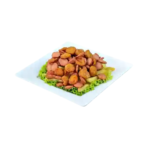 Salchipapas con Ternera