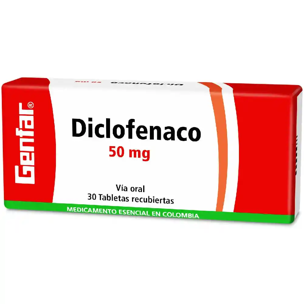 Genfar Diclofenaco Tabletas Recubiertas (50 mg)