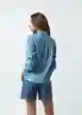 Camisa Mujer Azul Indigo Medio L Naf Naf