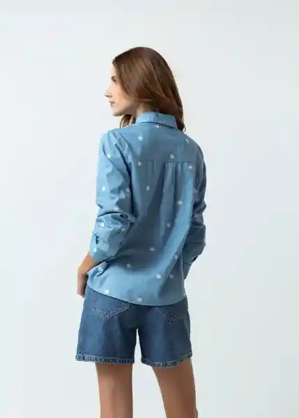 Camisa Mujer Azul Indigo Medio L Naf Naf