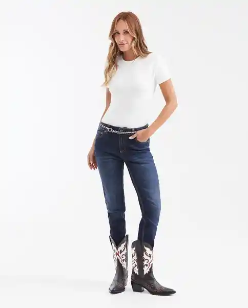 Jean Rusty Femenino Azul Clásico Oscuro Talla 5 Chevignon