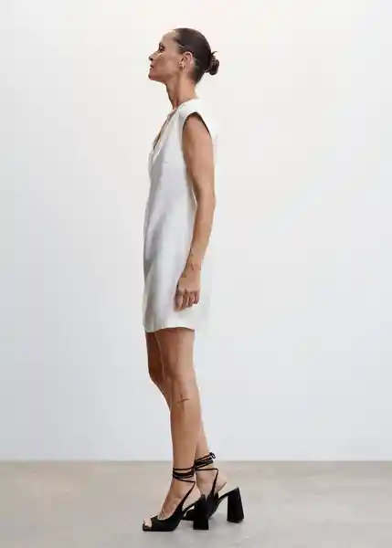 Vestido Ticket-H Off White Talla L Mujer Mango