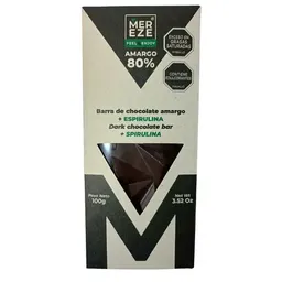 Barra Chocolate Amargo + Espirulina 80% - Mereze