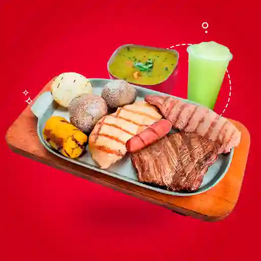 Parrillada Steak + Sopita + Limonada