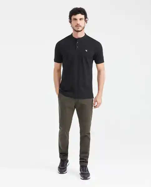 Camiseta Polo Neru Neck Masculino Negro Sombrio M Chevignon