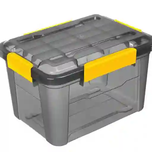 Cotidiana Caja Organizador Plástica Negra Translucida 18 L