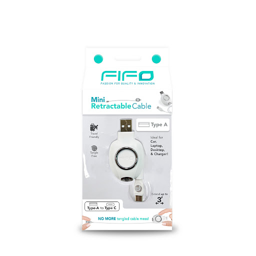 Mini Cargador Fifo Para Carro Retractil Cable Usb a Tipo C