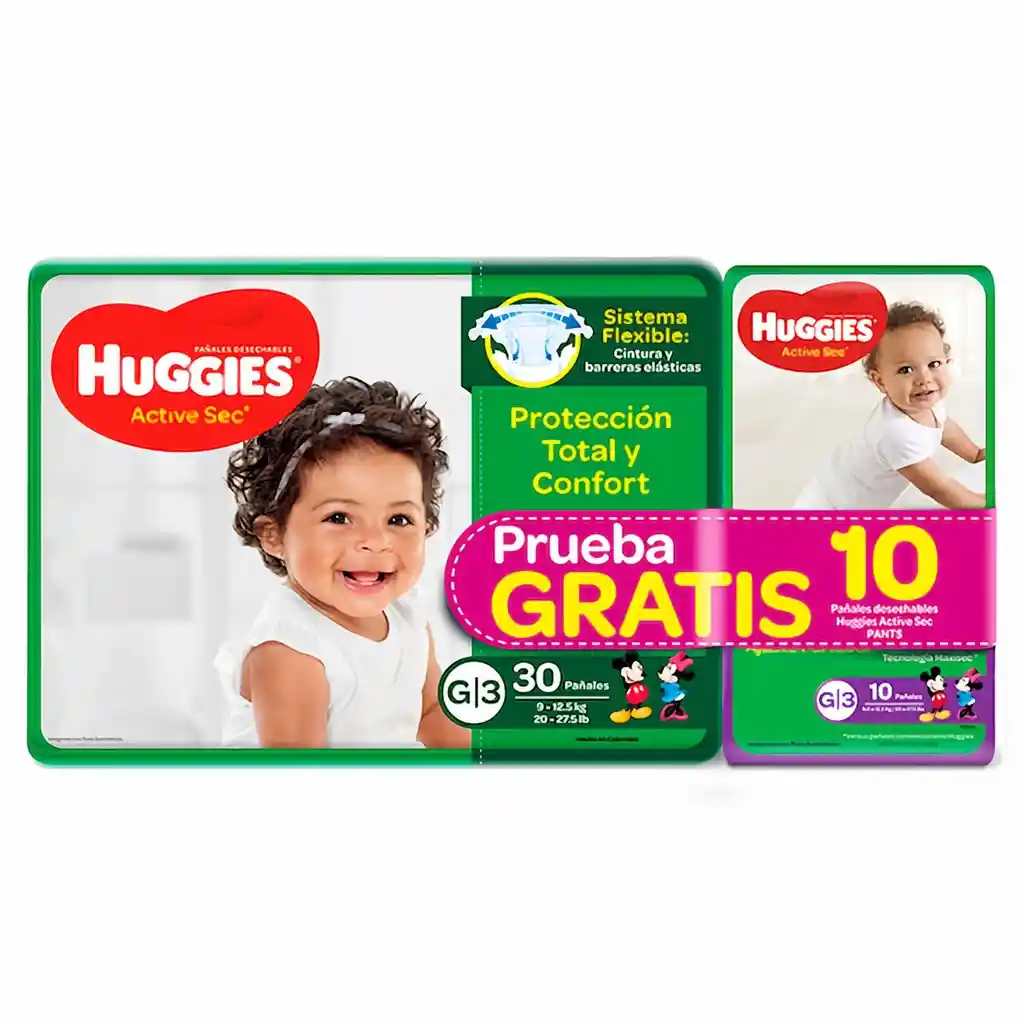 Huggies Pañales Active Sec XG Etapa 3