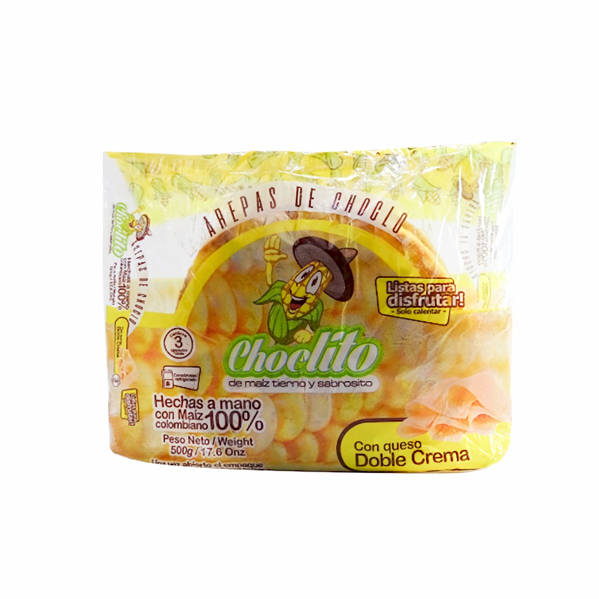 Choclito Arepa de Maíz con Queso Doble Crema 500 g