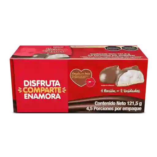 Galleta masmelo BESO DE AMOR cubierta sabor chocolate 9 Unds. x 13,5g c/u