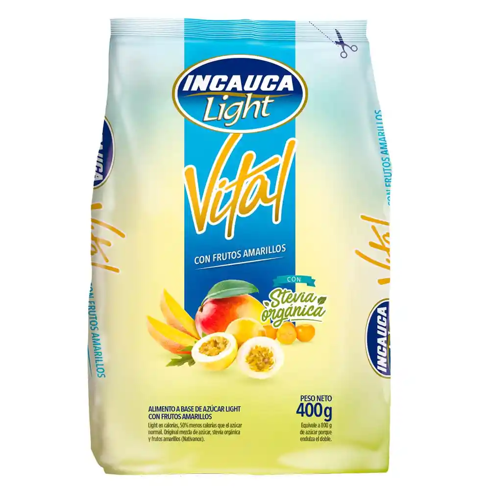 Incauca Light Azúcar Frutos Amarillos con Stevia Orgánica