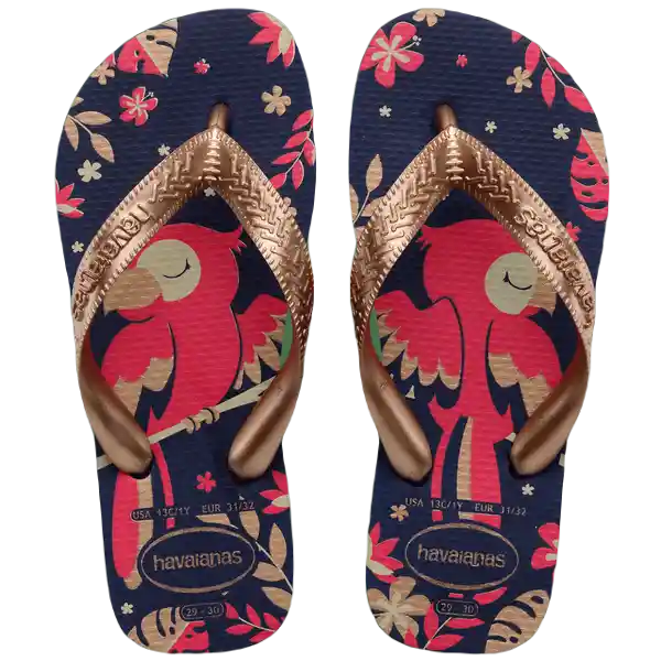 Sandalias Kids Top Pets Marino/Oro Rosa T. 30 4146823 Havaianas