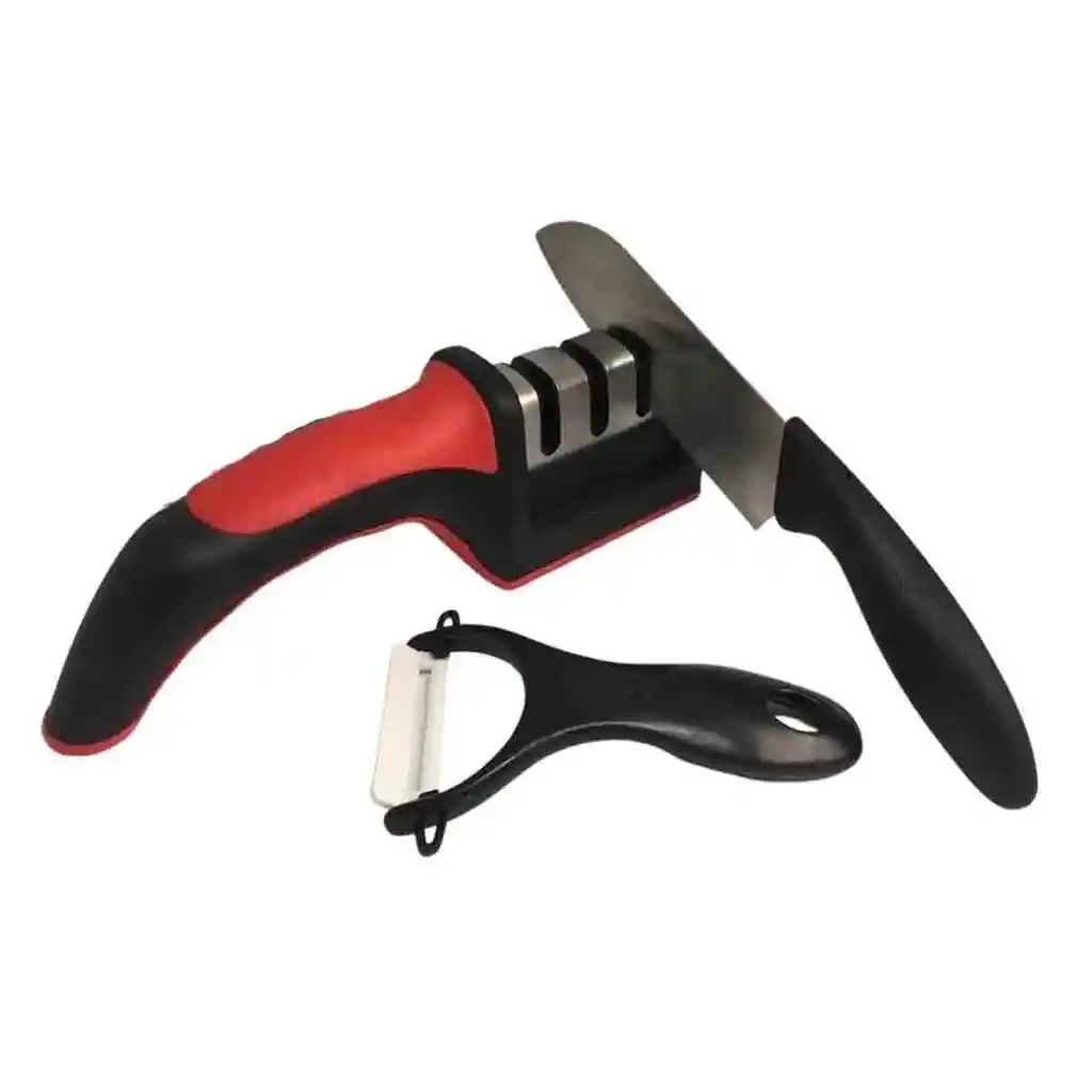 Ayudante De Cocina 3 En 1 Afilador Pela Papas Cuchillo