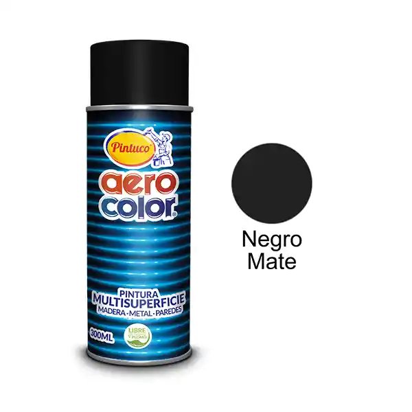 Aerocolor Pintura Negro Mate