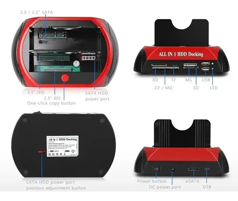 Docking Station USB 2.0 Ide sata 2.5" 3.5" Lector Memorias USB