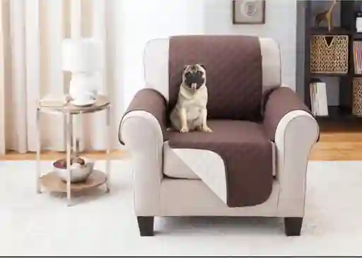Funda Doble Faz Forro Protector Sofa 1 Puesto Cafe-beige Couch coat