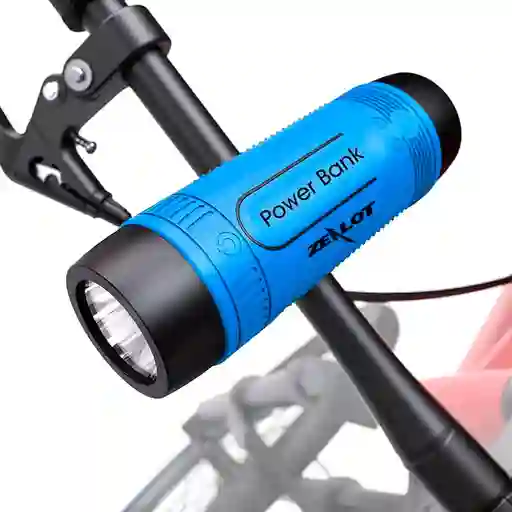 Parlante Para Bicicleta Bluetooth Linterna Power Bank con Soporte