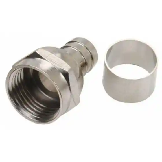 Volteck Conector Macho Tipo F Anillo Suelto 