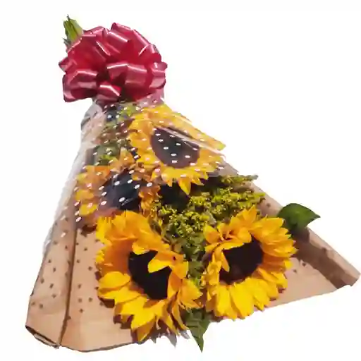 Bouquet De Girasoles X 4 - Flores Amarillas