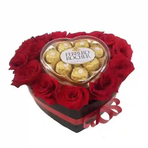 Chocolates Corazon De Rosas Con Ferrero