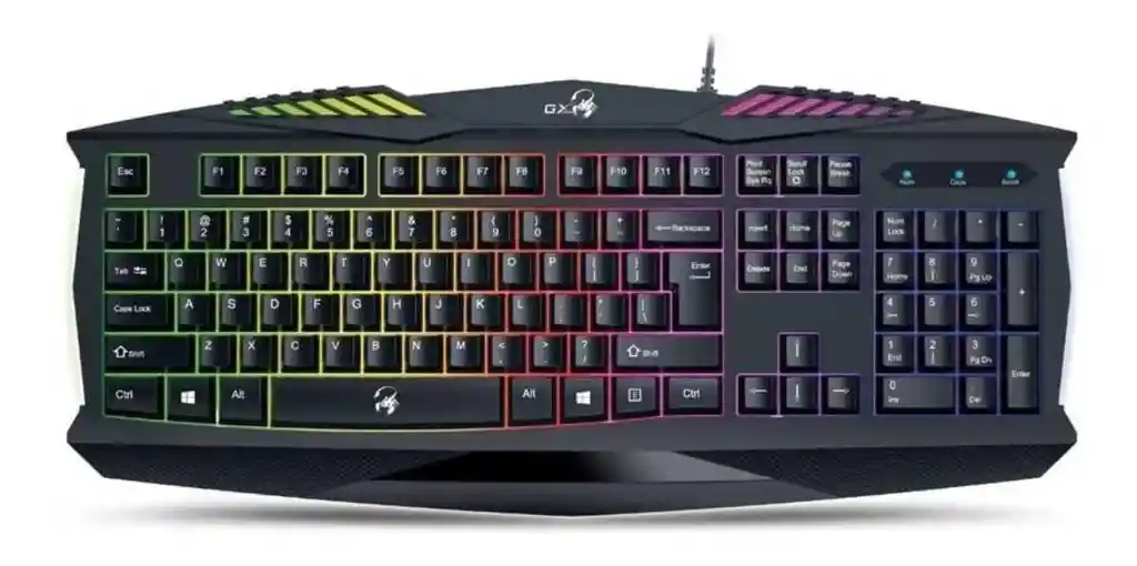 Genius Teclado Gamer Gx Gaming Scorpion K220 Qwerty Español Color Negro Con Luz De 7 Colores