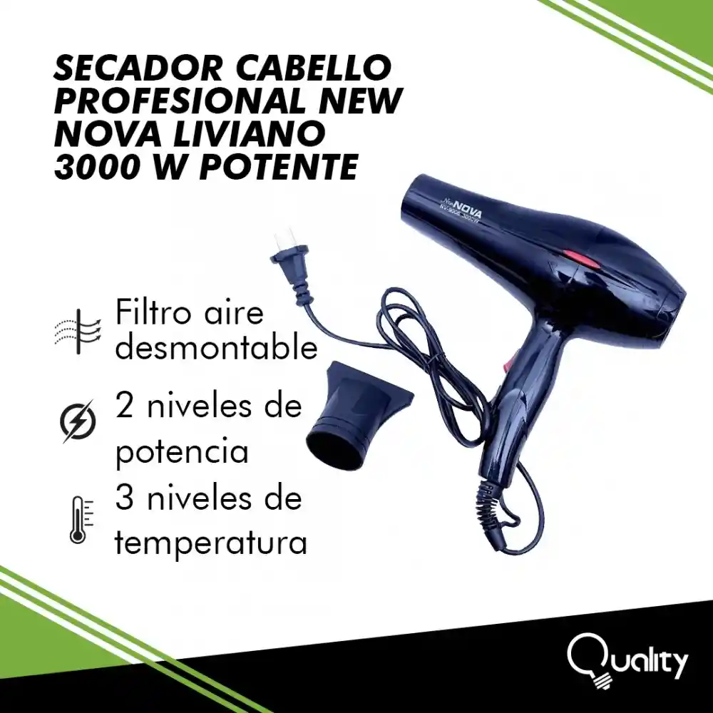 Nova Secador Para El Cabello 3000 W