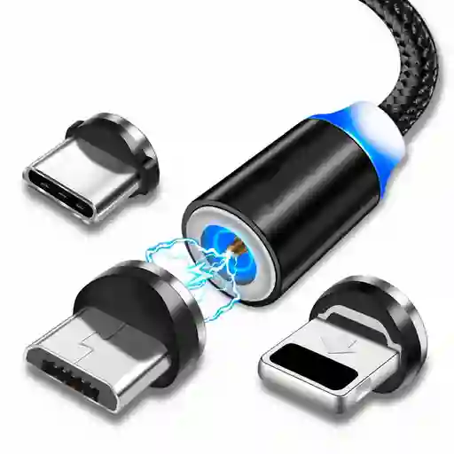 Cable cargador Magnético 3 en 1 IOS Mini USB Tipo C Carga Rápida