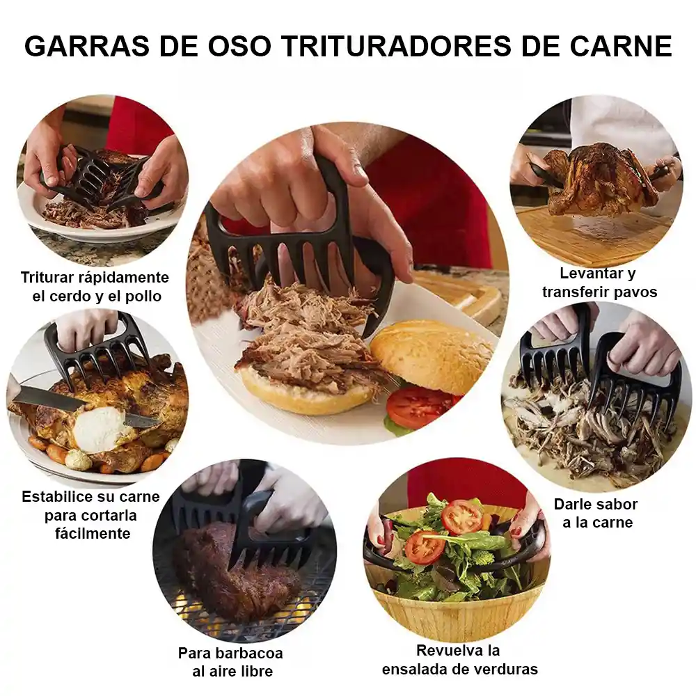 Garras Trituradoras De Carne + Brocha De Silicona Para Untar