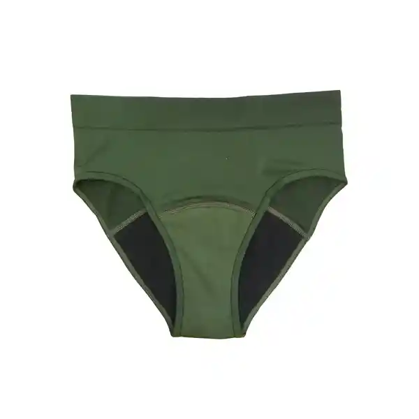 ROPA INTERIOR ABSORBENTE TIPO CACHETERO VERDE MILITAR - TALLA S